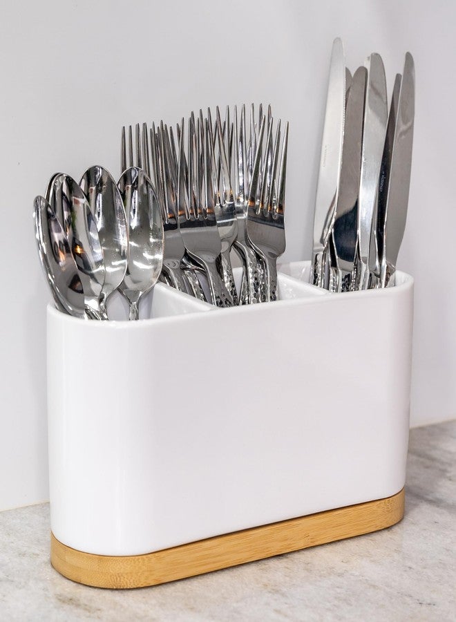 DAILY RITMO® White Countertop Silverware Holder - Image 1